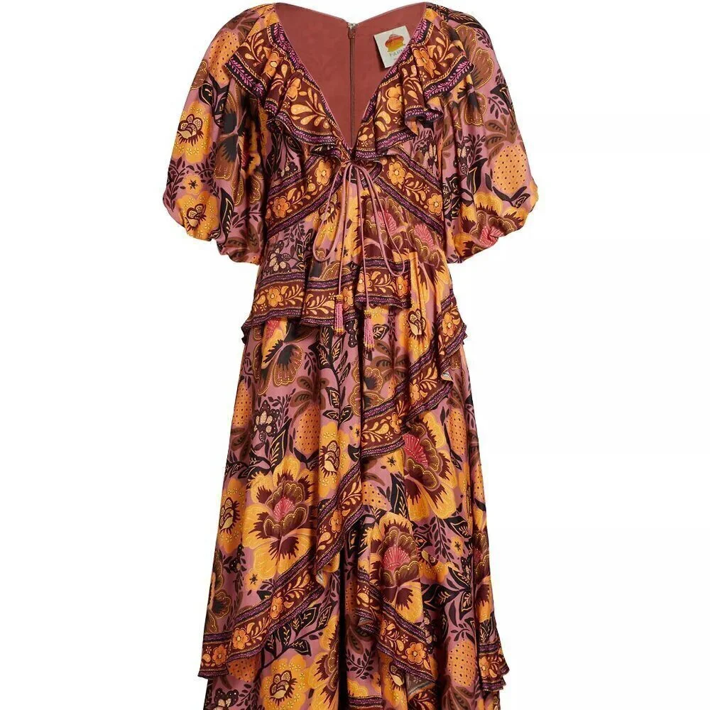 NWT Farm Rio Floral Maxi Luxury Euro Summer Vacation Spring Break Unique - Picture 3 of 10